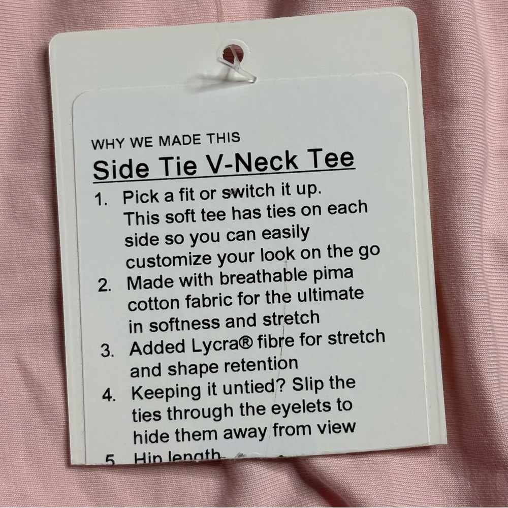 Lululemon Side Tie V-Neck T-Shirt - Picture 4 of 6